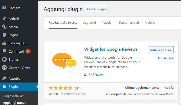 Widget per Google Reviews Widget per Google Reviews